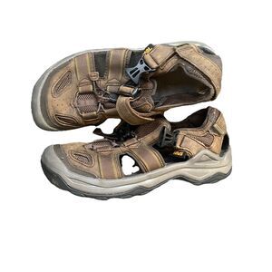 Teva Men’s Size 10 Omnium 2 Brown Leather Water Sandals Shoes